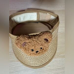 Unisex Infant Kids Adjustable Brown Bear, Tan Visor Sun Protection Hat Park